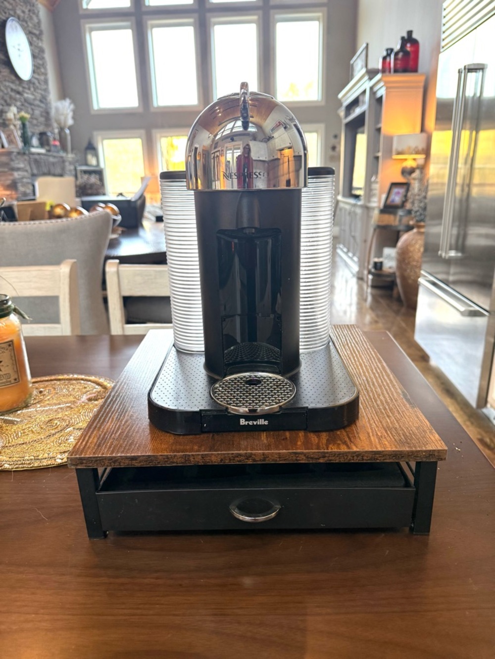 Nespresso Capsule Espresso Machine in Black and Chrome - Picture 2 of 10